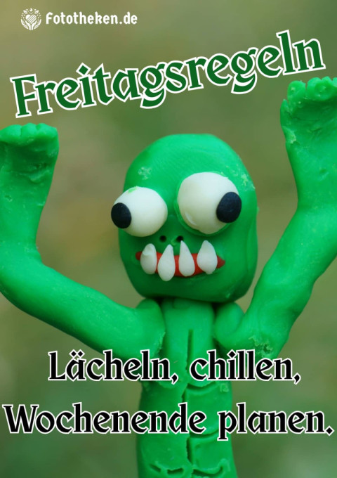 Freitagsregeln Lächeln, chillen, Wochenende planen