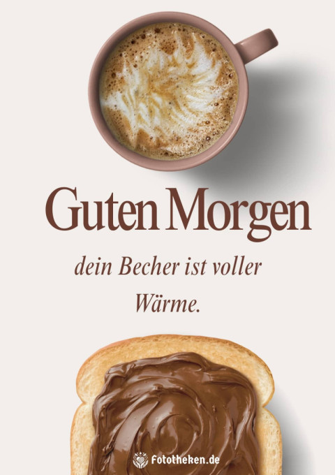Guten Morgen, dein Becher ist voller Wärme