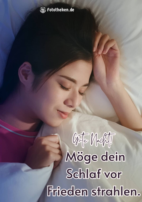 Gute Nacht! Möge dein Schlaf vor Frieden strahlen