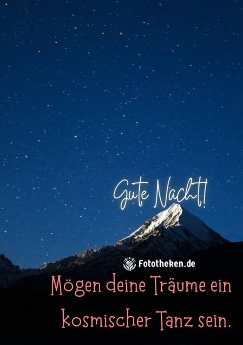 Gute Nacht! Mögen deine Träume ein kosmischer Tanz sein