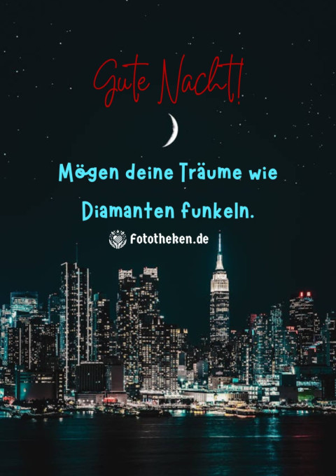 Gute Nacht! Mögen deine Träume wie Diamanten funkeln