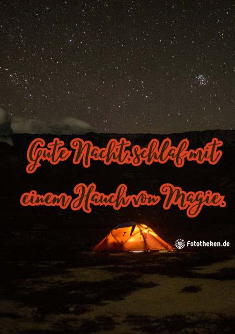 Gute Nacht, schlaf mit einem Hauch von Magie