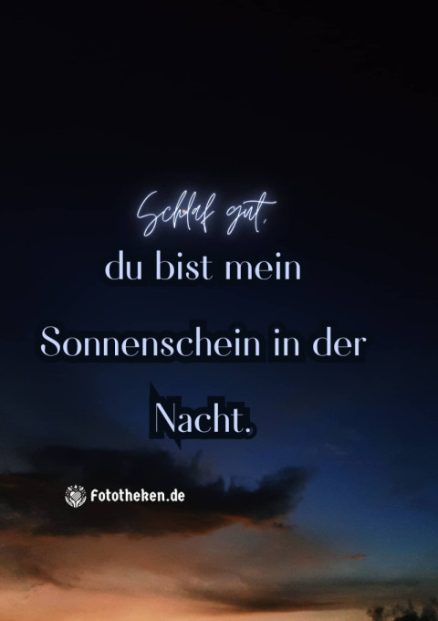 Schlaf gut, du bist mein Sonnenschein in der Nacht