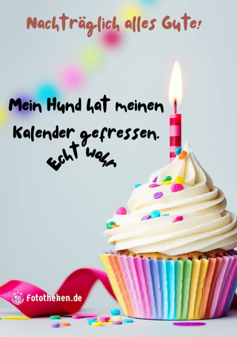 Nachträglich alles Gute! Mein Hund hat meinen Kalender gefressen Echt wahr