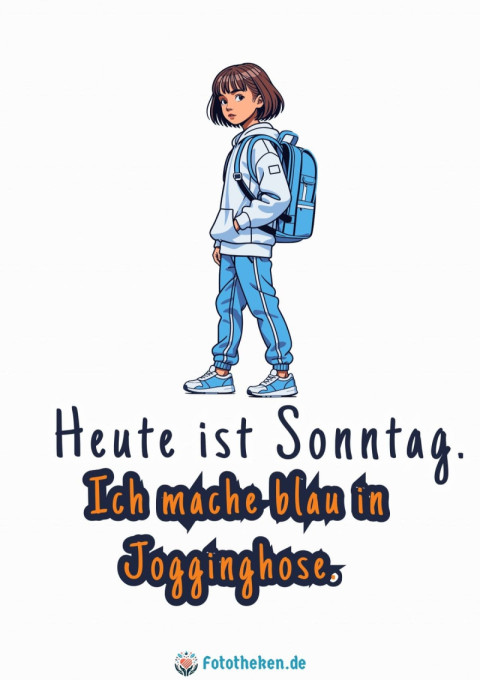Heute ist Sonntag Ich mache blau in Jogginghose