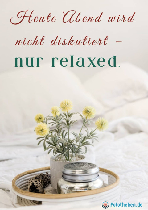 Heute Abend wird nicht diskutiert – nur relaxed