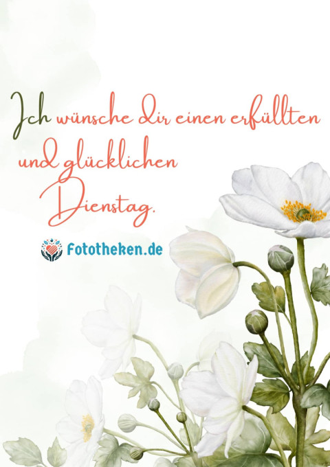 Ich wünsche dir einen erfüllten und glücklichen Dienstag