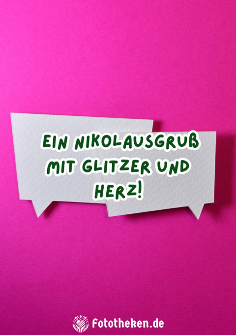 Ein Nikolausgruß mit Glitzer und Herz!