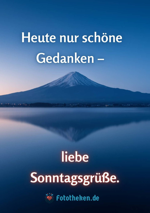 Heute nur schöne Gedanken – liebe Sonntagsgrüße