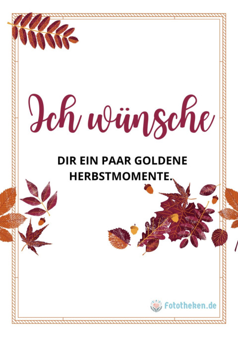 Ich wünsche dir ein paar goldene Herbstmomente