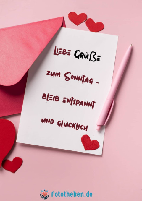 Liebe Grüße zum Sonntag – bleib entspannt und glücklich