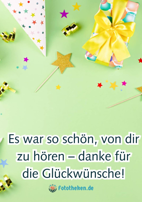 Es war so schön, von dir zu hören – danke für die Glückwünsche!