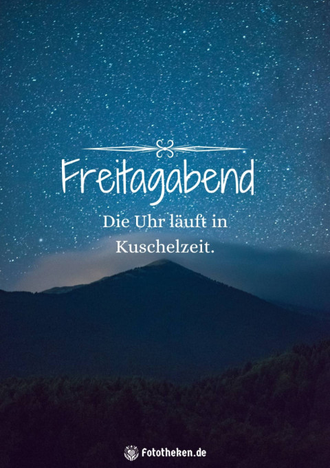 Freitagabend Die Uhr läuft in Kuschelzeit